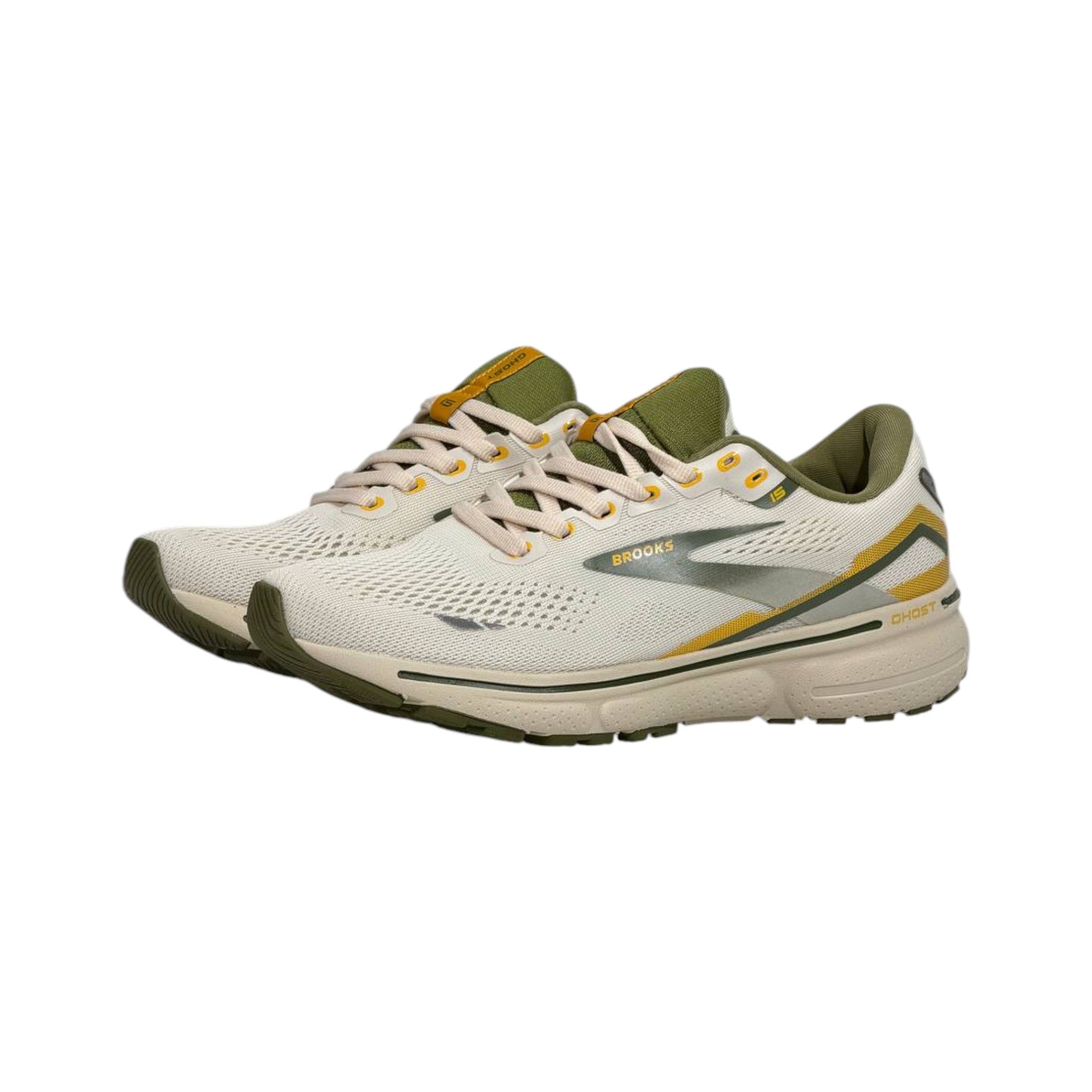 🤍💚 Brooks Adrenaline GTS 23 Running Shoes – Cream Olive Edition 🏃‍♂️⚡ - MASTERPIECE