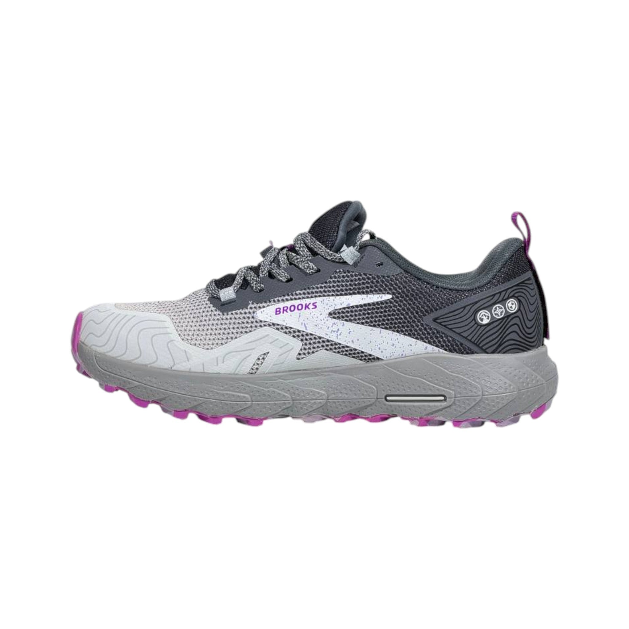 🏔️👟 Brooks Cascadia Trail Running Shoes – Grey Purple Outdoor Performance Sneakers ⚡ - MASTERPIECE