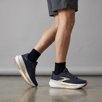 👟💙 Brooks Running Navy Gold Performance Sneakers – Lightweight Comfort Running Shoes ⚡ - MASTERPIECE