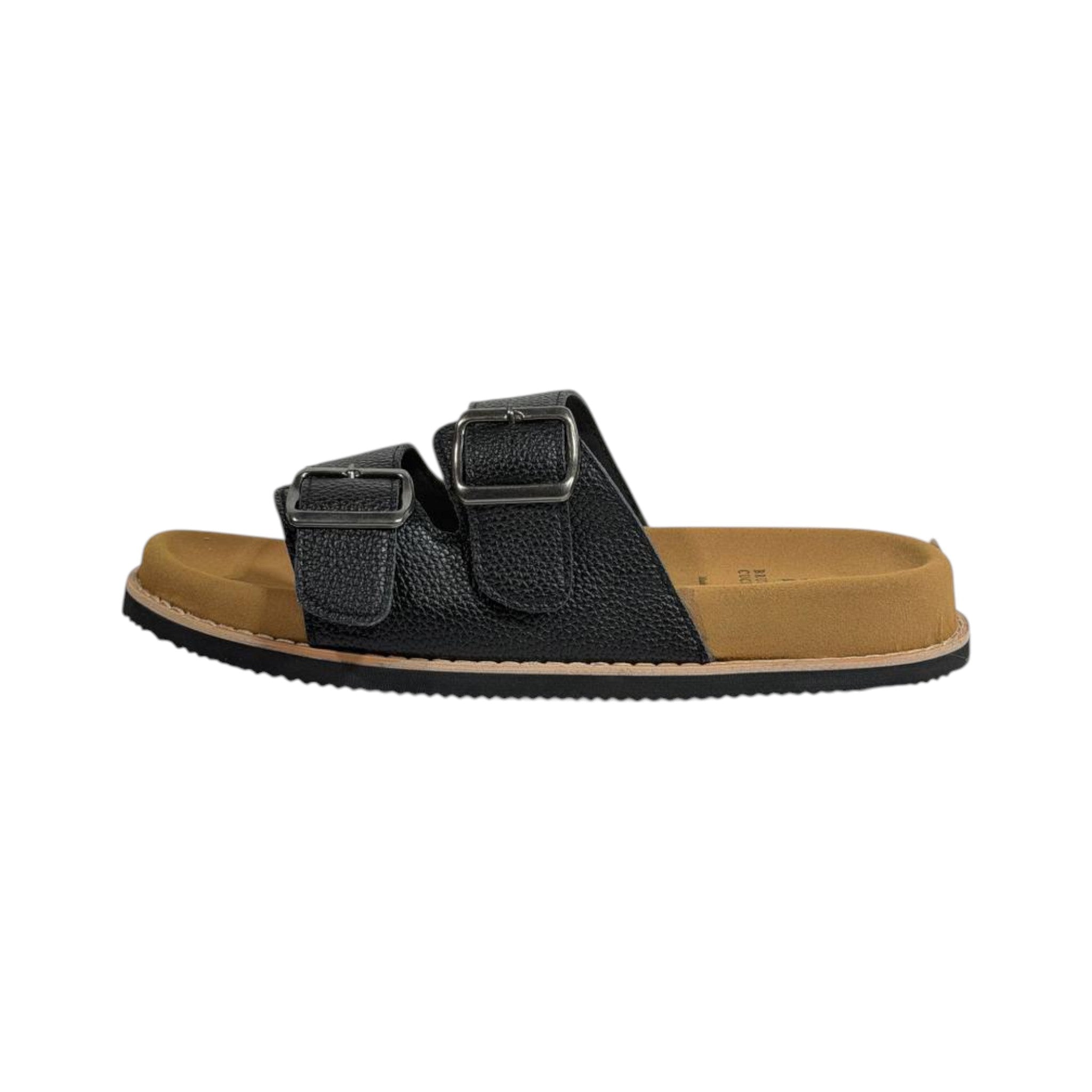 Brunello Cucinelli Black Double Buckle Slides – Italian Luxury Comfort Sandals 🖤👡 - MASTERPIECE