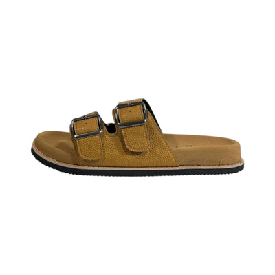 Brunello Cucinelli Tan Double Strap Slides – Premium Italian Comfort Sandals 🤎🇮🇹 - MASTERPIECE