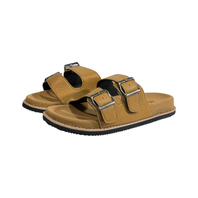 Brunello Cucinelli Tan Double Strap Slides – Premium Italian Comfort Sandals 🤎🇮🇹 - MASTERPIECE