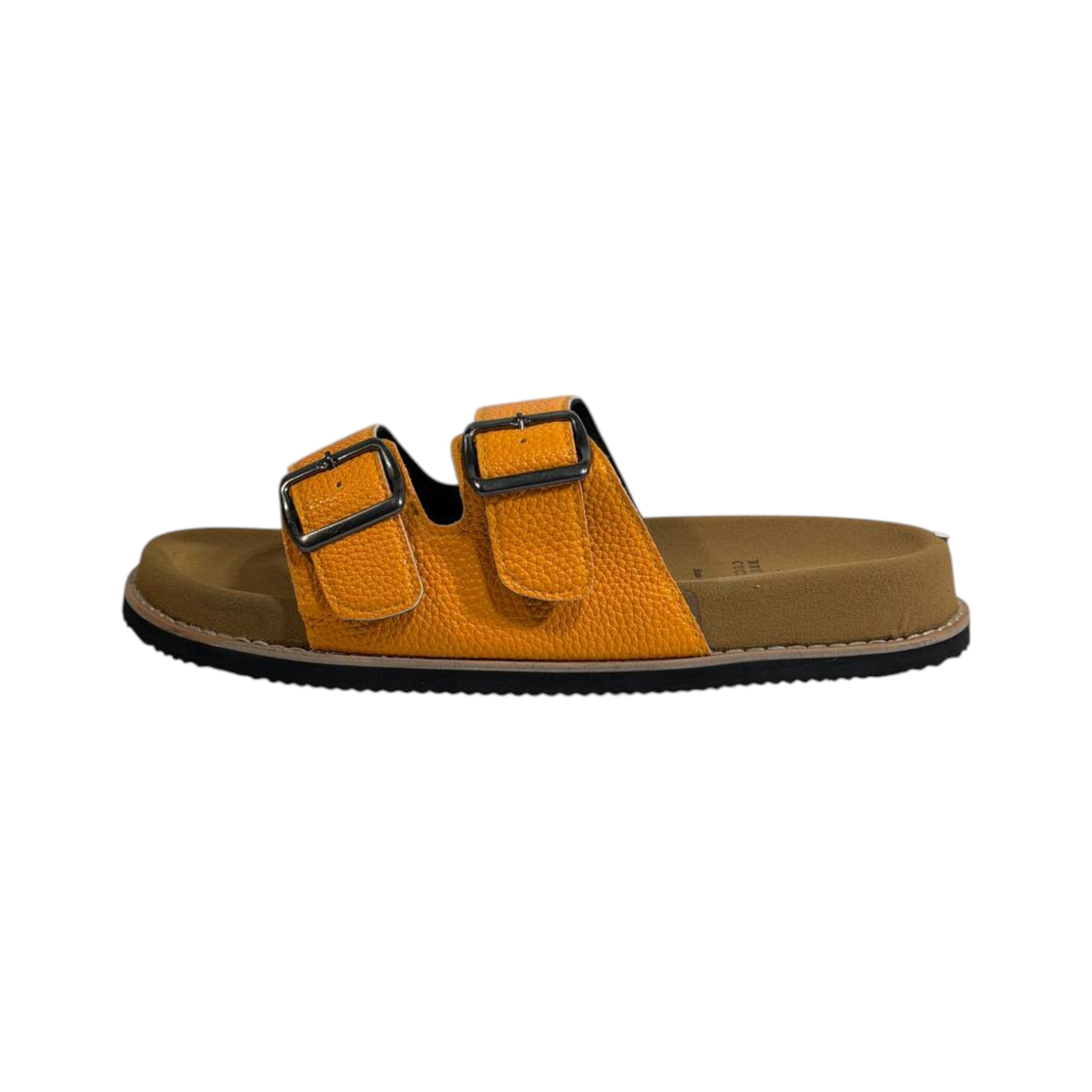 Brunello Cucinelli Yellow Double Strap Slides – Bold Luxury Comfort Sandals 💛✨ - MASTERPIECE