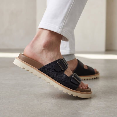 Brunelo cucinelli Buckle Sandal – Black Leather 🖤👣 - MASTERPIECE