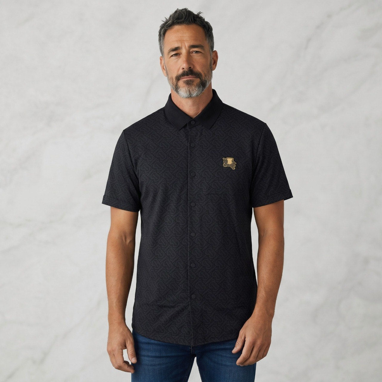 🖤 Burberry Black Monogram Short Sleeve Shirt – Signature Luxury Collection - MASTERPIECE