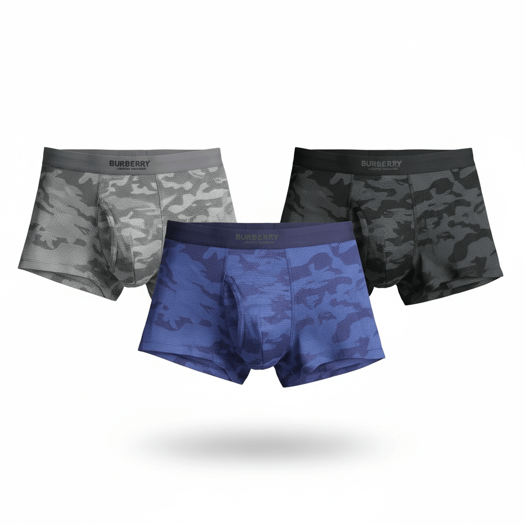 Burberry Camo Boxer Briefs – Premium 3-Pack Set 🩲🔥 - MASTERPIECE