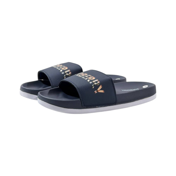 Burberry Check Logo Slides – Midnight Navy Edition 🌌✨