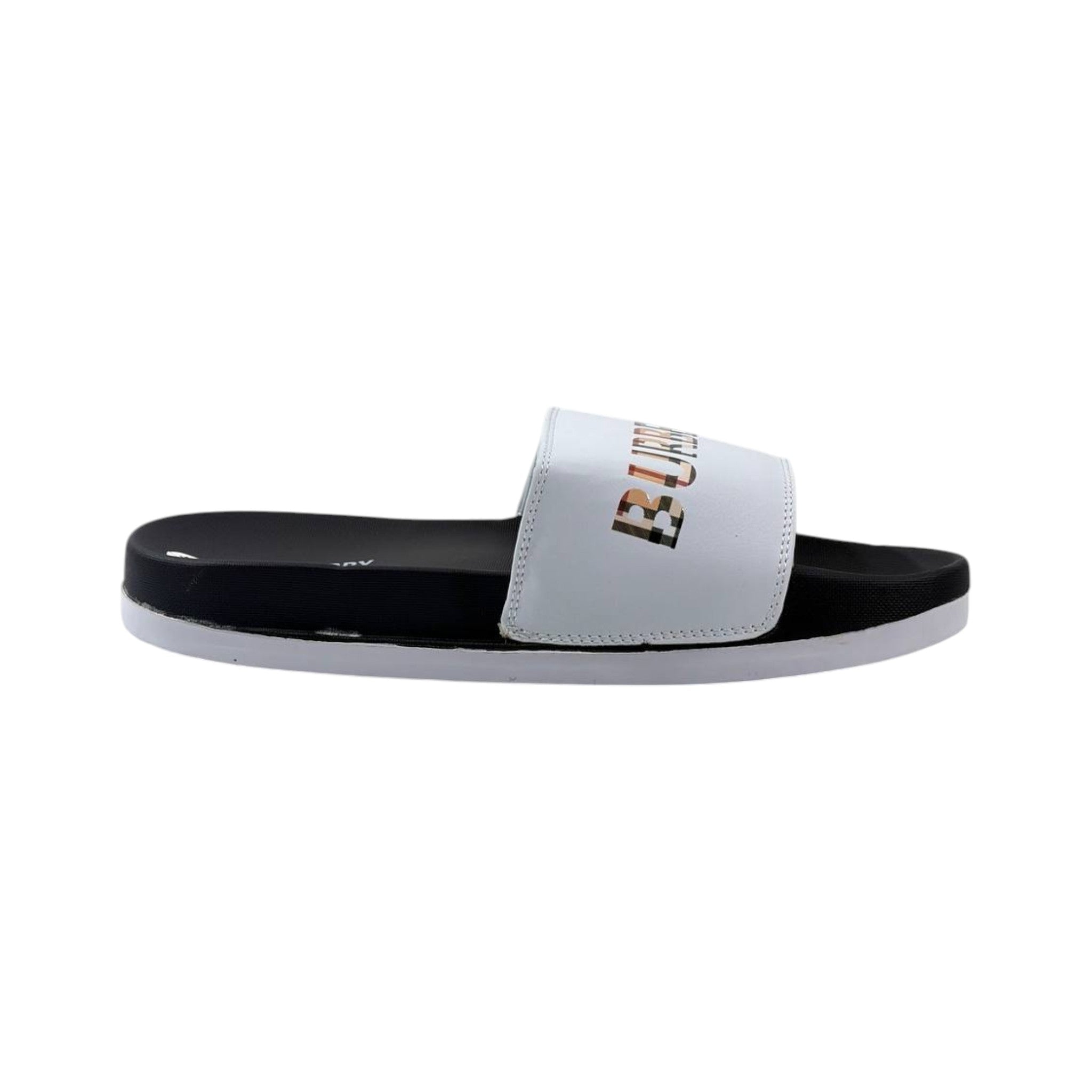 Burberry Check Logo Slides – White Edition 🤍✨ - MASTERPIECE