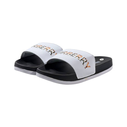 Burberry Check Logo Slides – White Edition 🤍✨ - MASTERPIECE