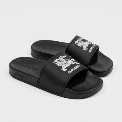 🖤✨ Burberry Equestrian Knight Logo Slide Sandals | Premium Luxury Comfort 👣 - MASTERPIECE