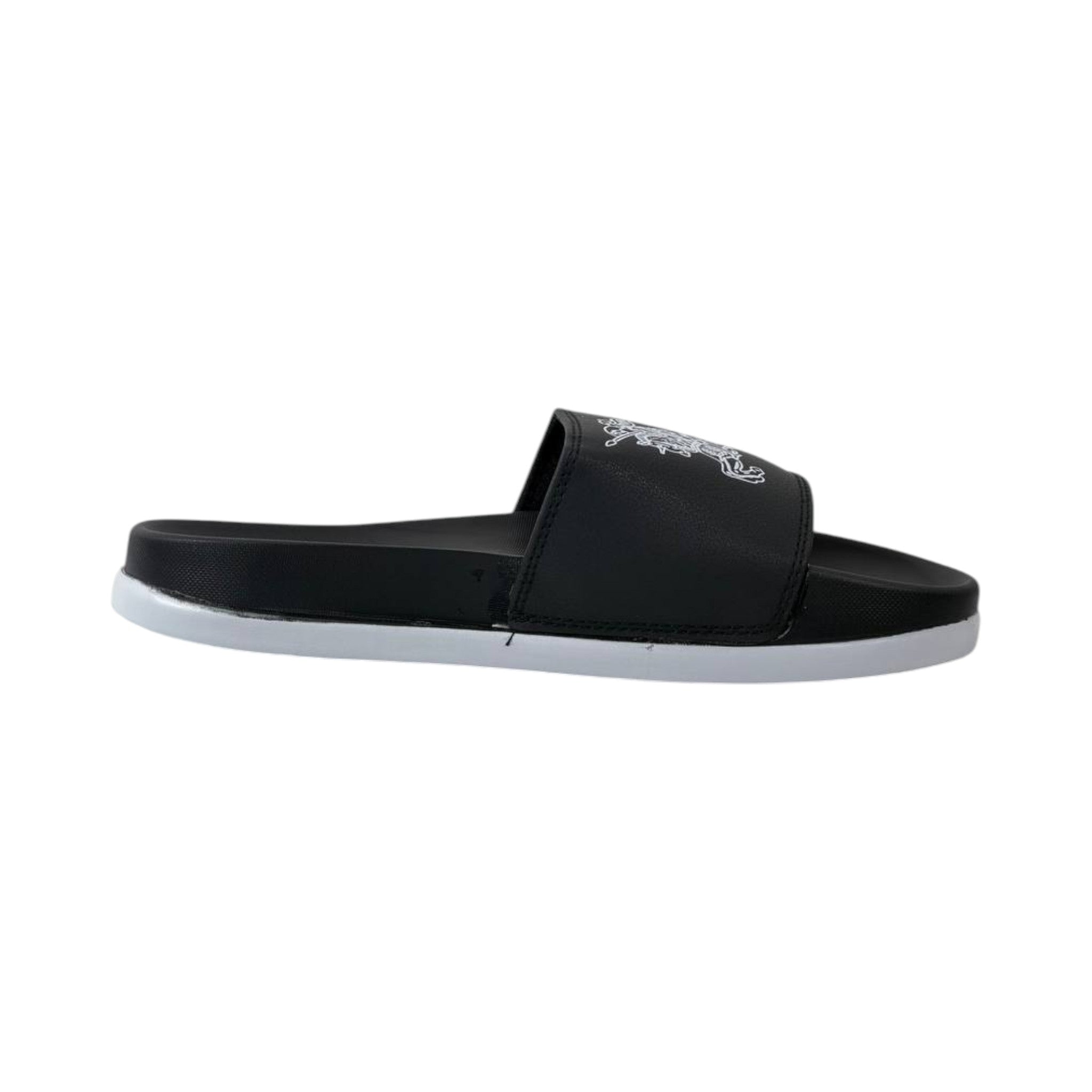 🩴 Burberry Equestrian Knight Slides – Black & White Signature Edition 🖤🤍✨ - MASTERPIECE