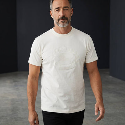 Burberry Heritage Crest Embossed T-Shirt – Ivory White 🤍✨ - MASTERPIECE