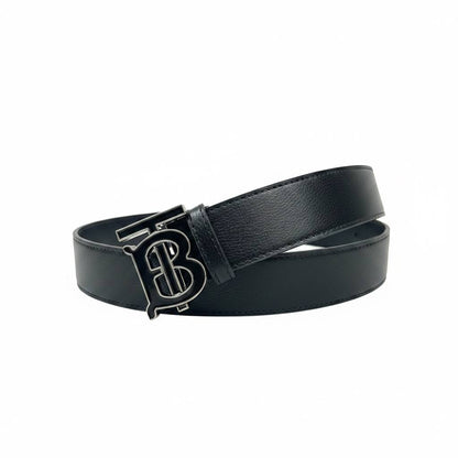 Burberry Luxury Black Belt 115CM – Glossy TB Buckle Designer Belt ✨🖤 - MASTERPIECE