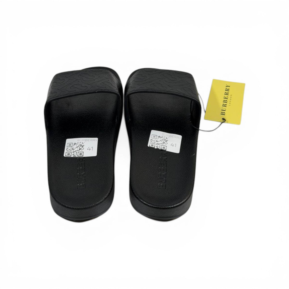 BURBERRY Luxury Black Slide Sandals – Embossed Monogram Comfort & Premium Streetwear 👟✨ - MASTERPIECE