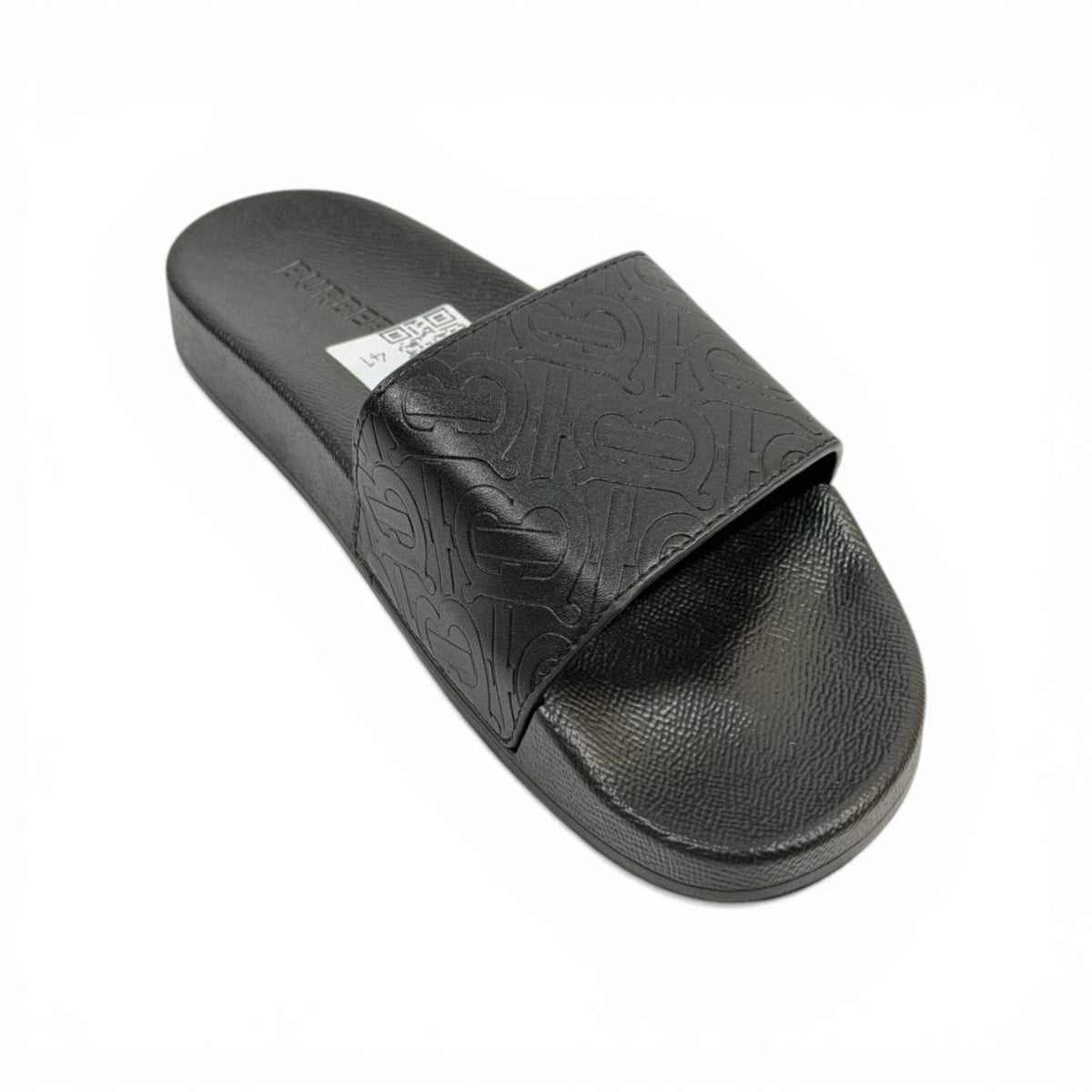 BURBERRY Luxury Black Slide Sandals – Embossed Monogram Comfort & Premium Streetwear 👟✨ - MASTERPIECE