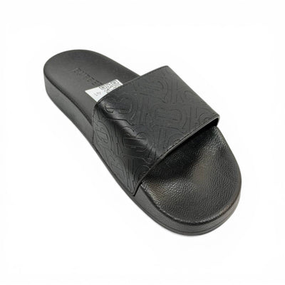 BURBERRY Luxury Black Slide Sandals – Embossed Monogram Comfort & Premium Streetwear 👟✨ - MASTERPIECE