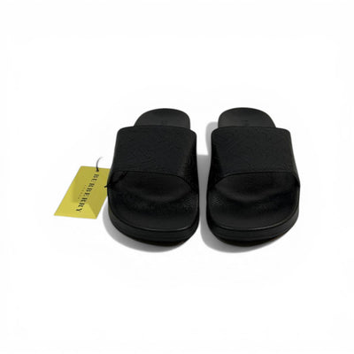 BURBERRY Luxury Black Slide Sandals – Embossed Monogram Comfort & Premium Streetwear 👟✨ - MASTERPIECE