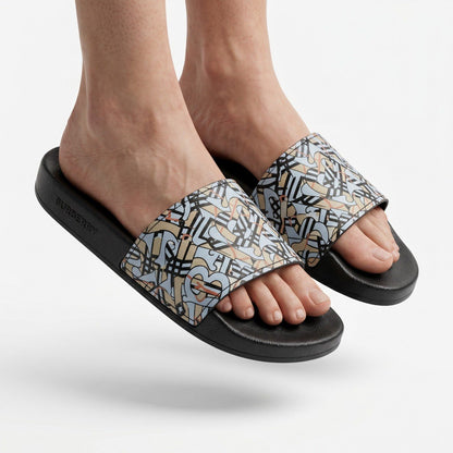 Burberry Monogram Print Slide Sandals – Luxury Designer Women's Comfort Slides - MASTERPIECE