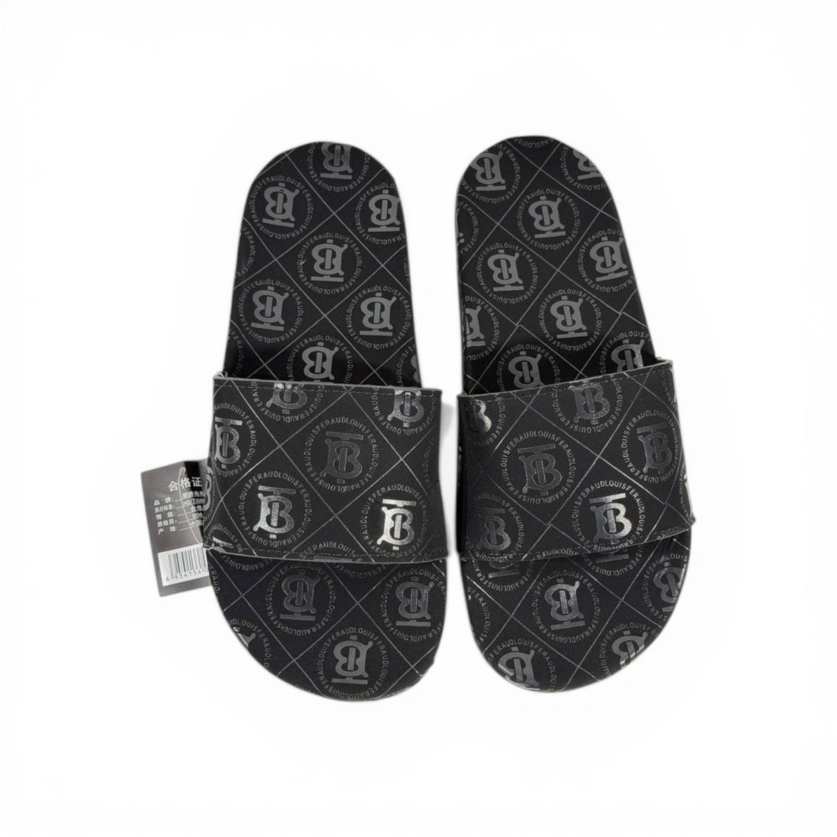 🖤 Burberry Monogram Rubber Slides – Black Luxury Summer Essential - MASTERPIECE
