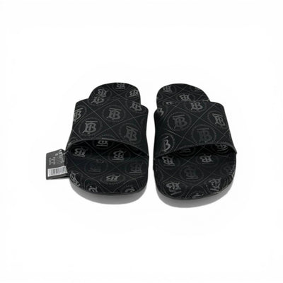 🖤 Burberry Monogram Rubber Slides – Black Luxury Summer Essential - MASTERPIECE