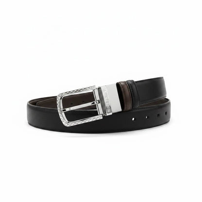 Burberry Reversible Leather Belt 115CM – Crystal Buckle Luxury Edition ✨🖤🤎 - MASTERPIECE