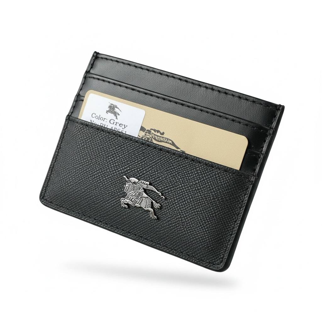 🖤 Burberry Signature Black Card Holder | Luxury Slim Wallet Edition ✨ - MASTERPIECE