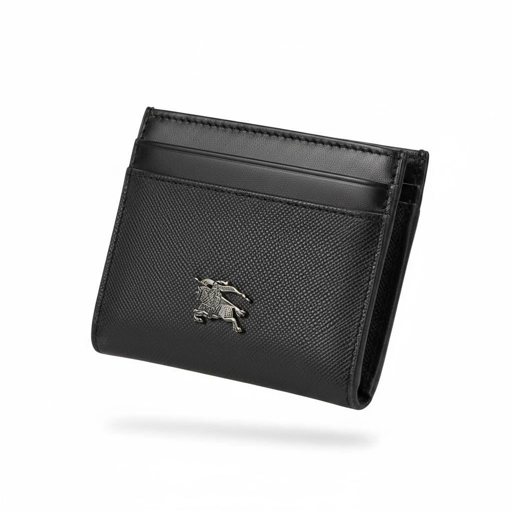 🖤 Burberry Signature Black Card Holder | Luxury Slim Wallet Edition ✨ - MASTERPIECE