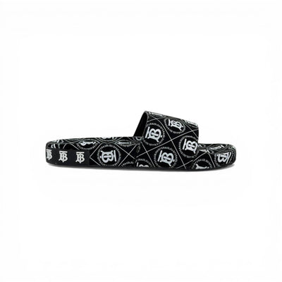 🖤🔥 Burberry Slides – All Over Monogram Black Edition 💎🩴 - MASTERPIECE