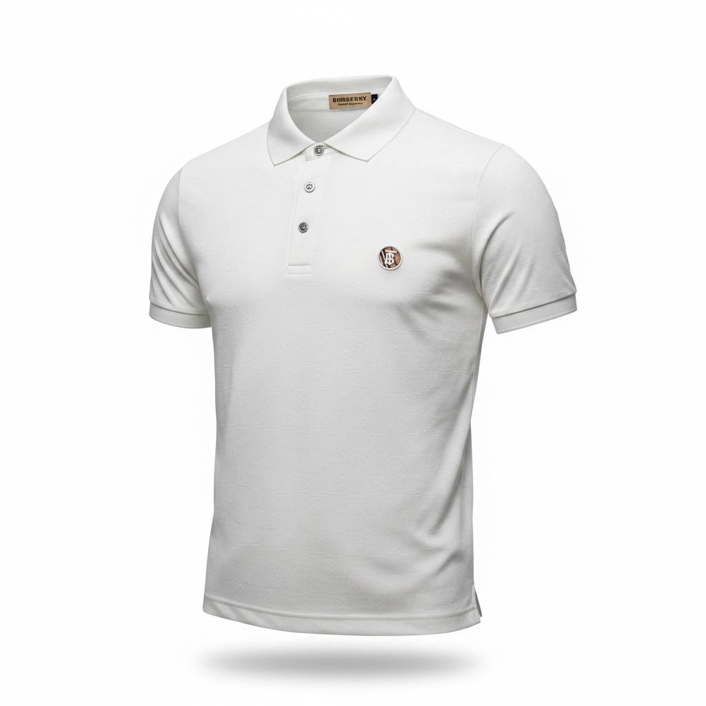 🤍 Burberry White Polo Shirt – Classic Minimal Logo Polo 👕✨ - MASTERPIECE
