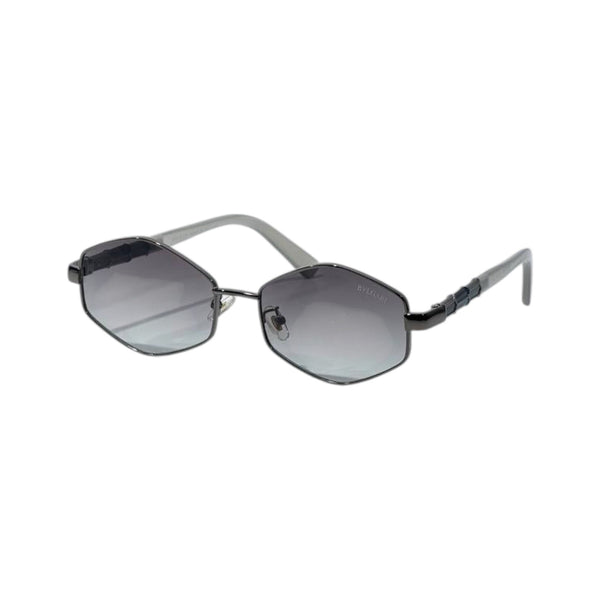 🕶️ Bvlgari Octagon Rimless Sunglasses – Gunmetal Edition