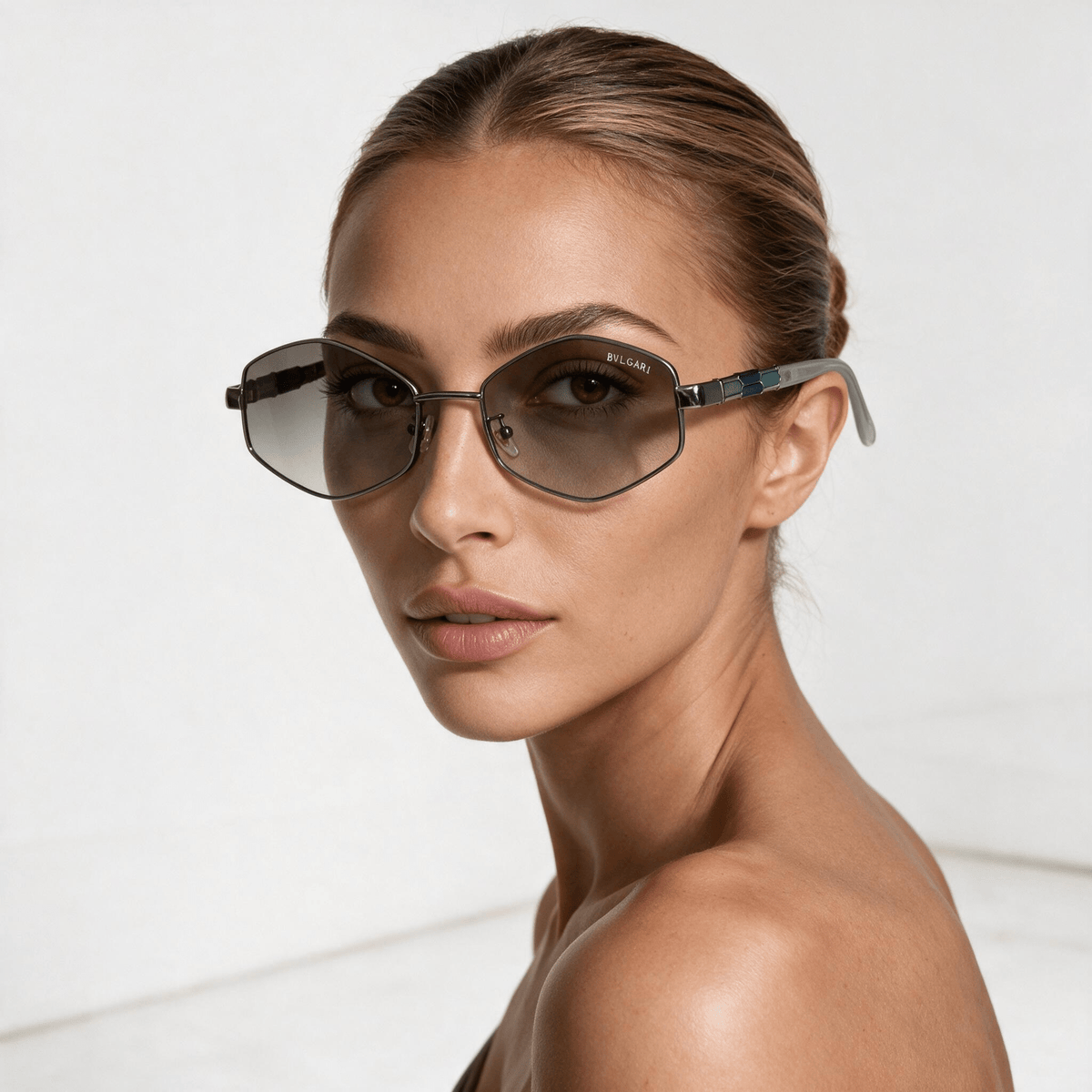 Bvlgari Octagon Rimless Sunglasses — Gunmetal - MASTERPIECE