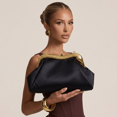 🖤 Bvlgari Serpenti Black Leather Clutch ✨🐍 - MASTERPIECE