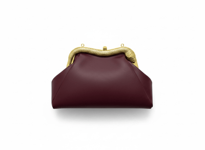 🐍 Bvlgari Serpenti Bordeaux Leather Clutch ✨❤️ - MASTERPIECE
