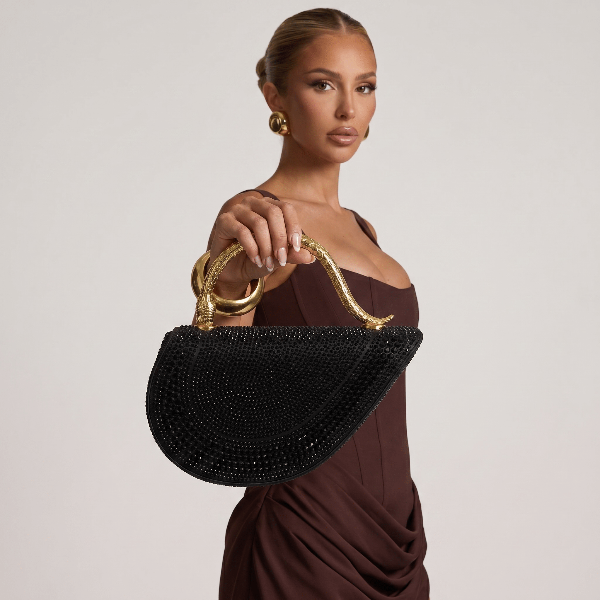 🖤 Bvlgari Serpenti Crystal Crescent Bag ✨🐍 - MASTERPIECE
