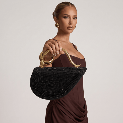 🖤 Bvlgari Serpenti Crystal Crescent Bag ✨🐍 - MASTERPIECE