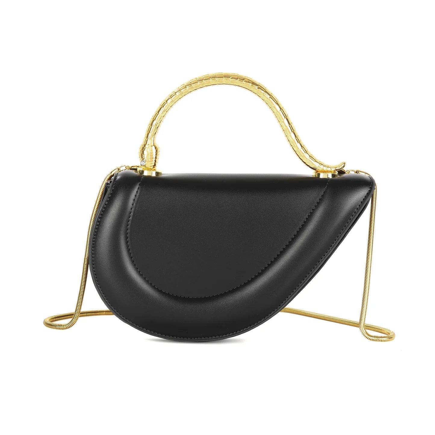 Bvlgari Serpenti-Inspired Black Crescent Bag 🖤🐍 - MASTERPIECE