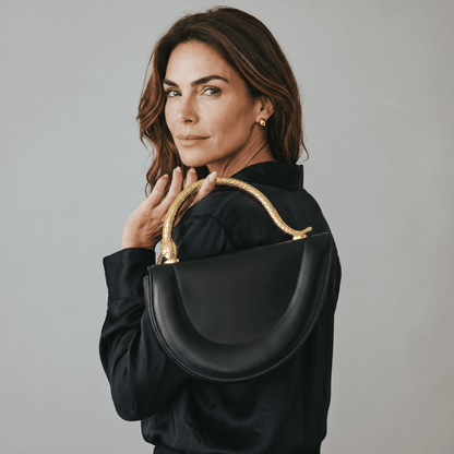 Bvlgari Serpenti-Inspired Black Crescent Bag 🖤🐍 - MASTERPIECE