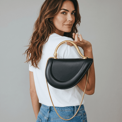Bvlgari Serpenti-Inspired Black Crescent Bag 🖤🐍 - MASTERPIECE