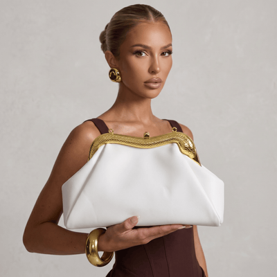 🐍 Bvlgari Serpenti White Leather Clutch ✨🤍 - MASTERPIECE