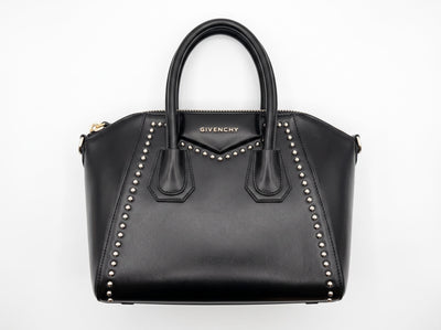 Givenchy black Antigona studded tote with top handles and silver studs