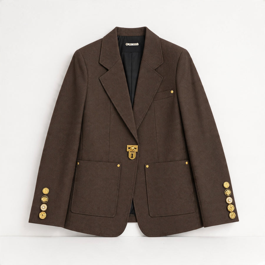 Schiaparelli Tailored Blazer – Chocolate Brown