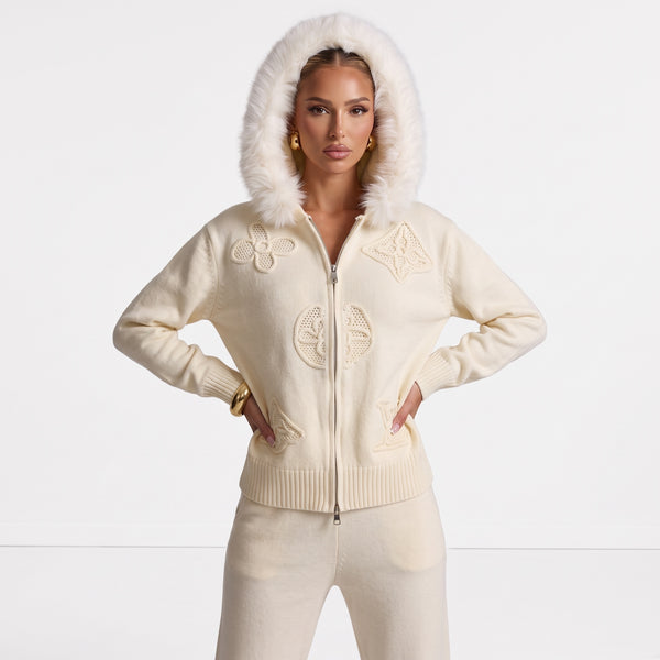 Louis Vuitton Hooded Zip Jacket – Ivory 🧥✨one size
