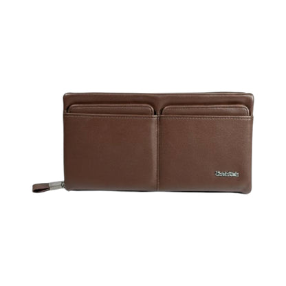 Calvin Klein Classic Brown Leather Organizer Wallet 🤎✨ Premium Multi - Compartment Clutch - MASTERPIECE