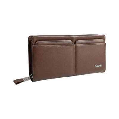 Calvin Klein Classic Brown Leather Organizer Wallet 🤎✨ Premium Multi - Compartment Clutch - MASTERPIECE