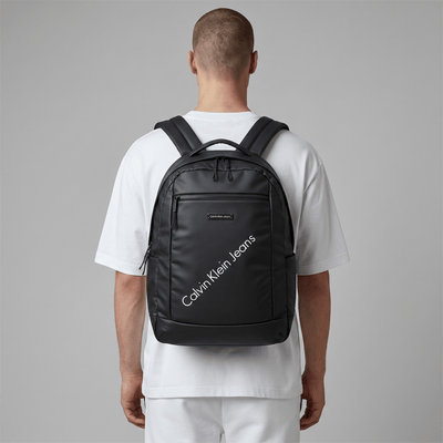 Calvin Klein Jeans Diagonal Logo Backpack — Black - MASTERPIECE
