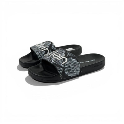 🐍 Calvin Klein Python Slides – Black Statement Edition 🖤✨ - MASTERPIECE