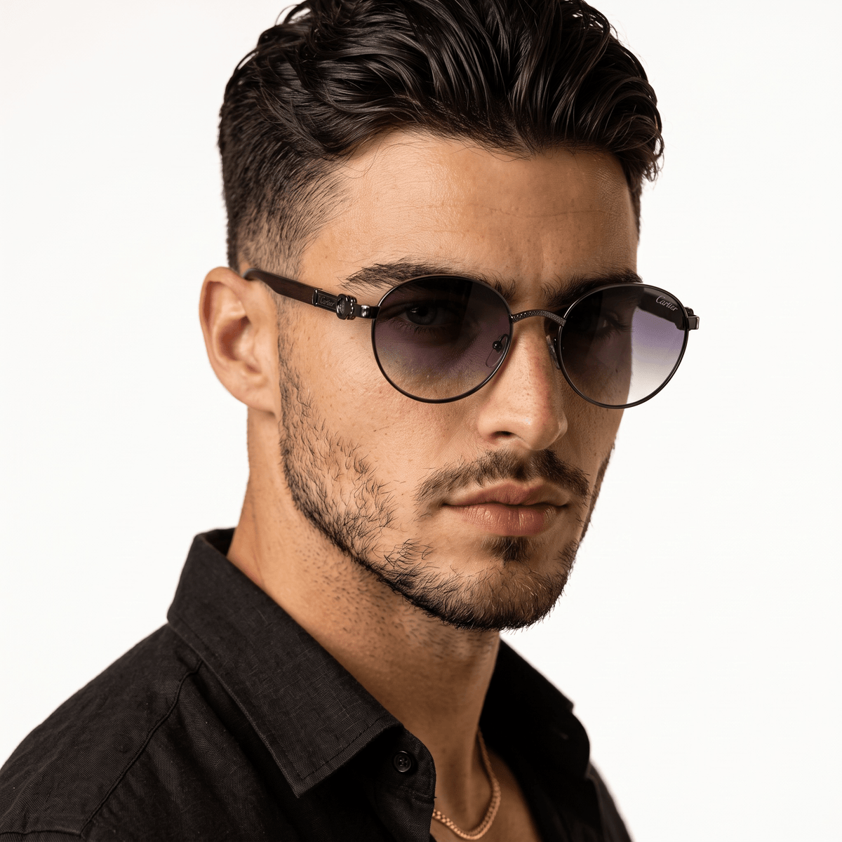 Cartier Inspired Geometric Sunglasses — Black - MASTERPIECE