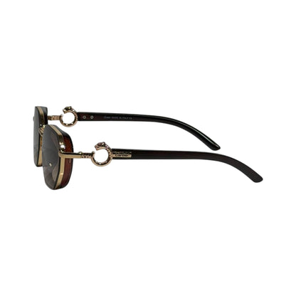 Cartier Luxe Geometric Sunglasses 🤎✨ Gold Brown Signature Edition - MASTERPIECE