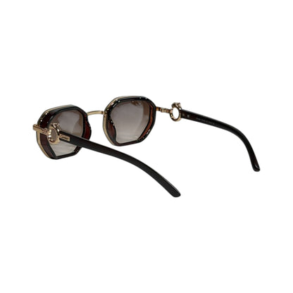 Cartier Luxe Geometric Sunglasses 🤎✨ Gold Brown Signature Edition - MASTERPIECE