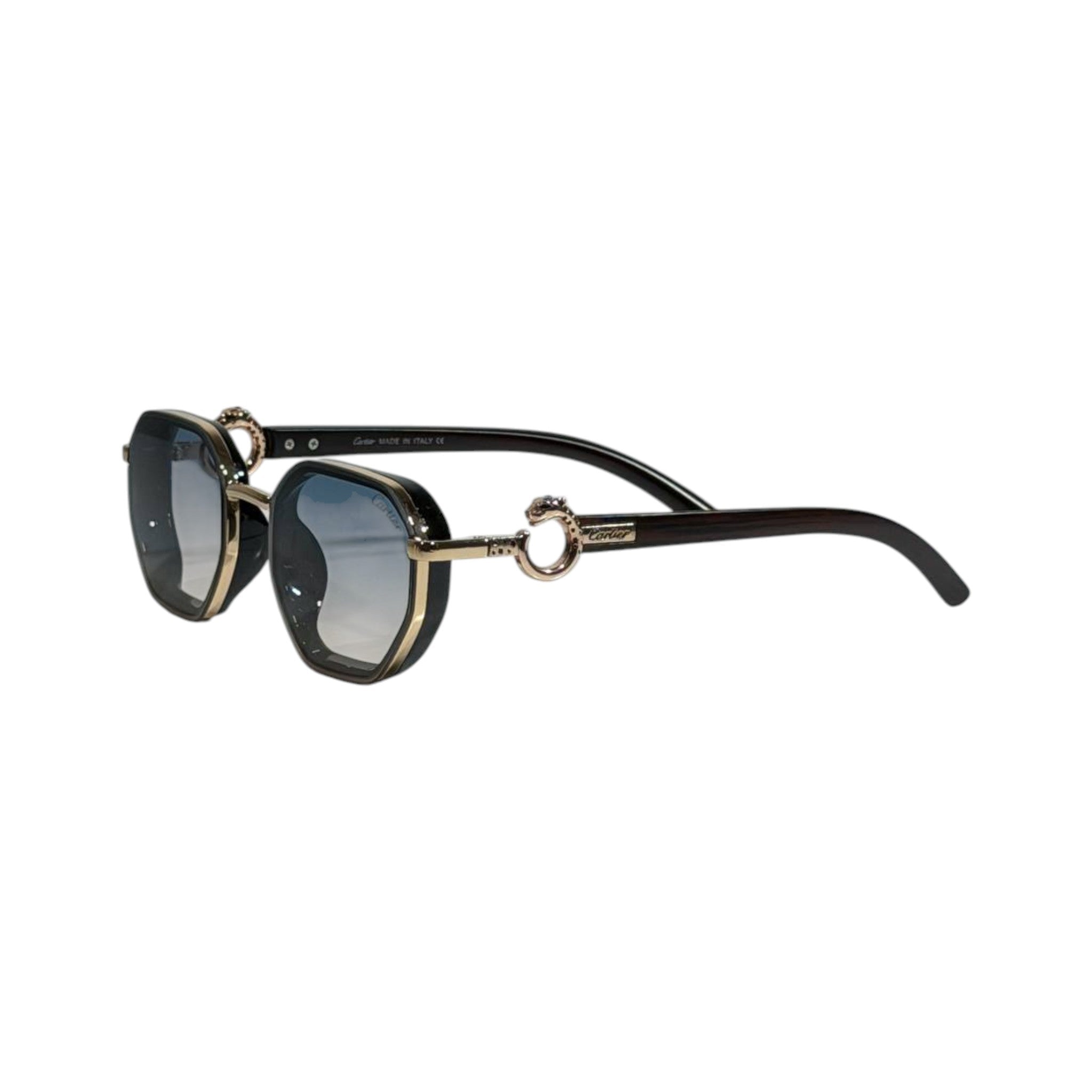 Cartier Luxe Octagon Sunglasses 🖤✨ Gold Black Prestige Edition - MASTERPIECE